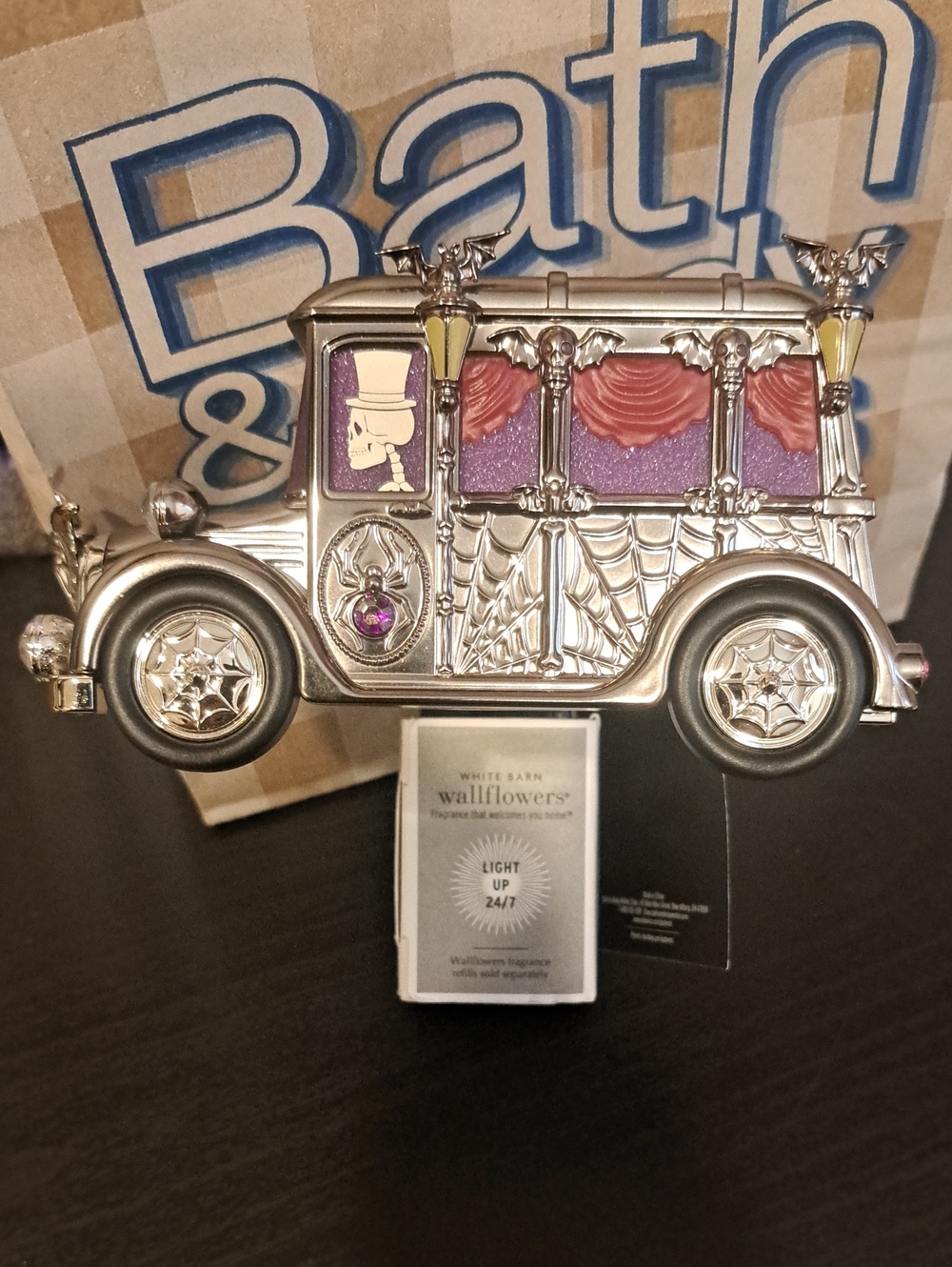 Bath & Body Works Silver Halloween Hearse Wallflower Plug-In Fragrance Holder